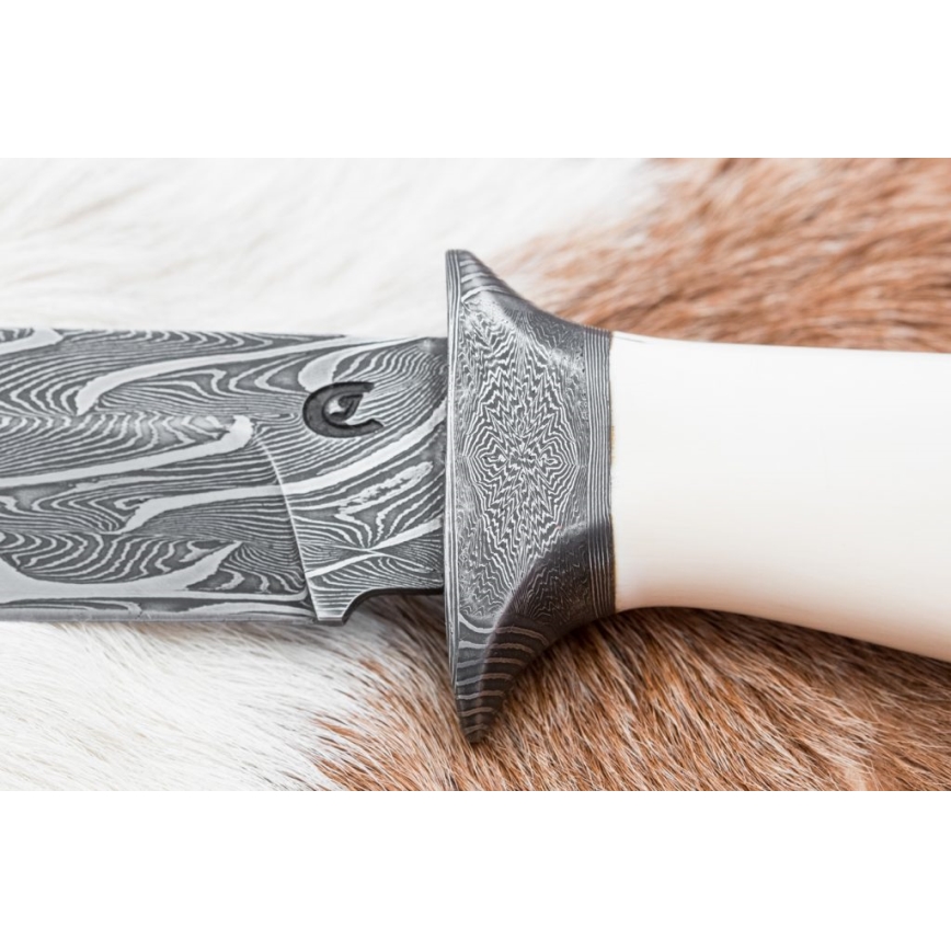 Exklusiv Damaskus kniv 15 cm mammutbete