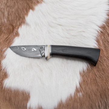 Exklusiv Damaskus kniv 8,6 cm ek/kamelben