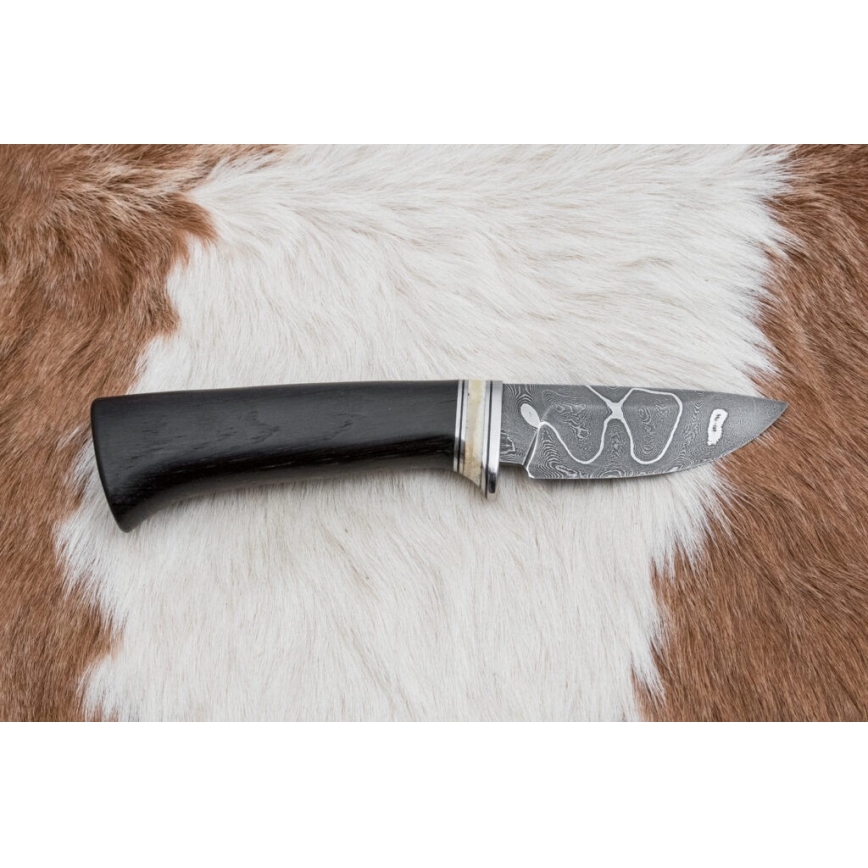 Exklusiv Damaskus kniv 8,6 cm ek/kamelben