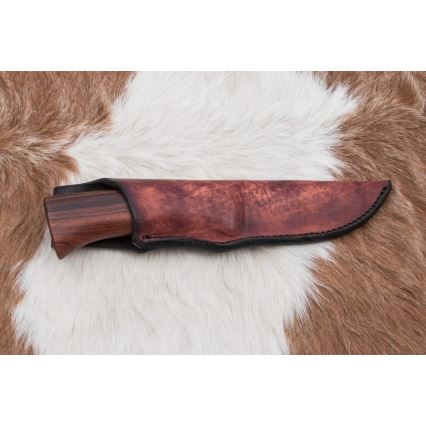 Exklusiv Damaskus kniv 9,6 cm rosenträ santos/ebenholts