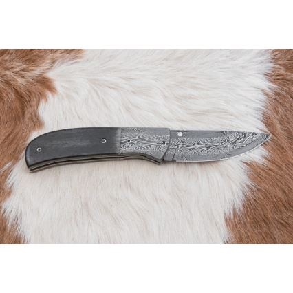 Exklusiv hopfällbar Damaskus kniv 8 cm mammutben