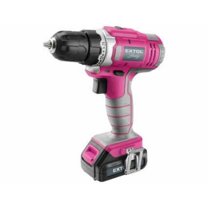 Extol - Cordless drilling screwdriver 1300 mAh 12V rosa