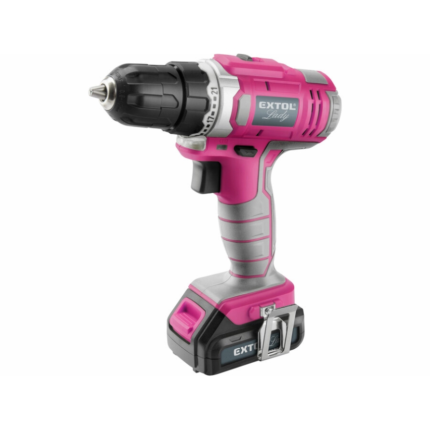 Extol - Cordless drilling screwdriver 1300 mAh 12V rosa