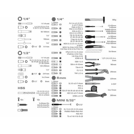Extol - Kit of tools 303 delar