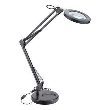 Extol - LED Dimbar bordslampa med ett förstoringsglas LED/8W/5V 2900/4500/7500K svart