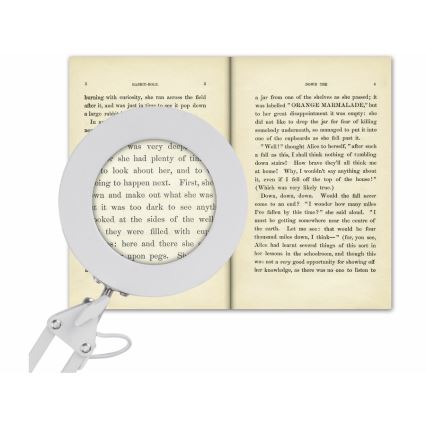 Extol - LED Dimbar bordslampa med ett förstoringsglas LED/8W/5V 2900/4500/7500K vit