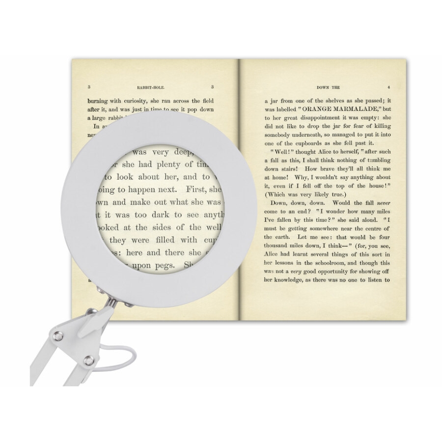 Extol - LED Dimbar bordslampa med ett förstoringsglas LED/8W/5V 2900/4500/7500K vit