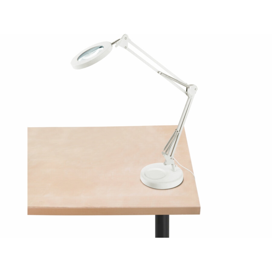 Extol - LED Dimbar bordslampa med ett förstoringsglas LED/8W/5V 2900/4500/7500K vit