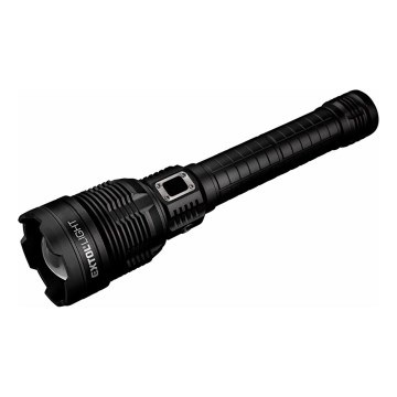 Extol - LED Ljusreglerad uppladdningsbar ficklampa med en strömbank LED/60W/10000 mAh 8000 lm IPX4 svart