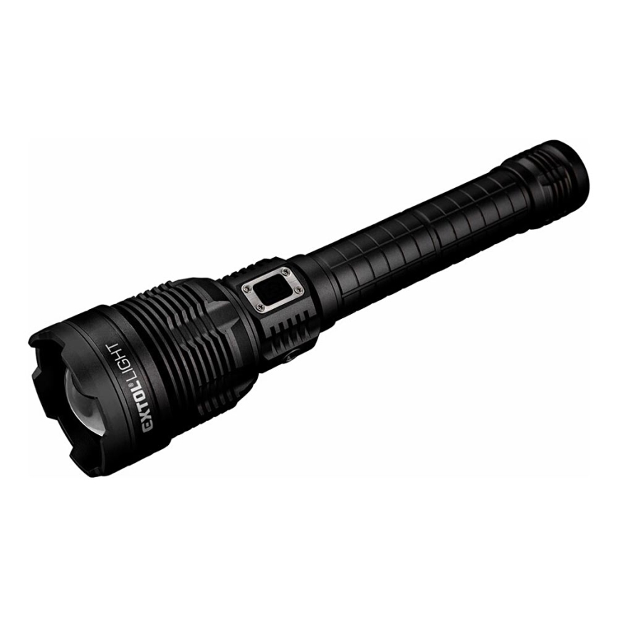 Extol - LED Ljusreglerad uppladdningsbar ficklampa med en strömbank LED/60W/10000 mAh 8000 lm IPX4 svart