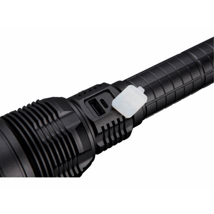 Extol - LED Ljusreglerad uppladdningsbar ficklampa med en strömbank LED/60W/10000 mAh 8000 lm IPX4 svart