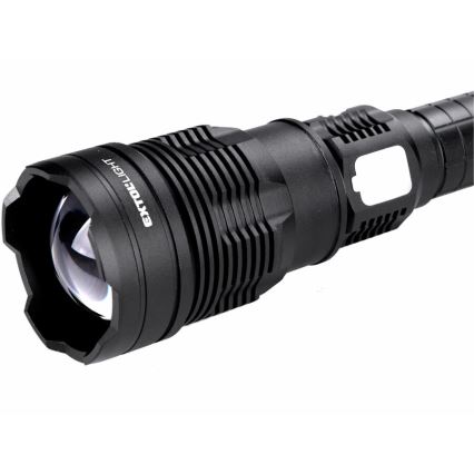 Extol - LED Ljusreglerad uppladdningsbar ficklampa med en strömbank LED/60W/10000 mAh 8000 lm IPX4 svart
