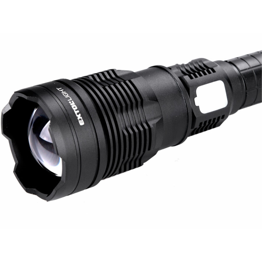 Extol - LED Ljusreglerad uppladdningsbar ficklampa med en strömbank LED/60W/10000 mAh 8000 lm IPX4 svart