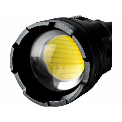 Extol - LED Ljusreglerad uppladdningsbar ficklampa med en strömbank LED/60W/10000 mAh 8000 lm IPX4 svart