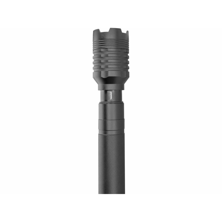Extol - LED uppladdningsbar ficklampa med en powebank LED/60W/4000 mAh/5V 4000 lm svart