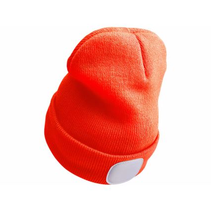 Extol - Mössa med pannlampa och USB-laddning 250 mAh neon orange storlek UNI