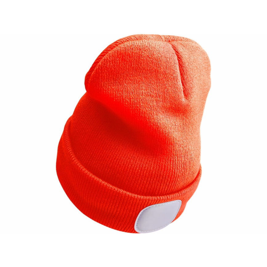 Extol - Mössa med pannlampa och USB-laddning 250 mAh neon orange storlek UNI