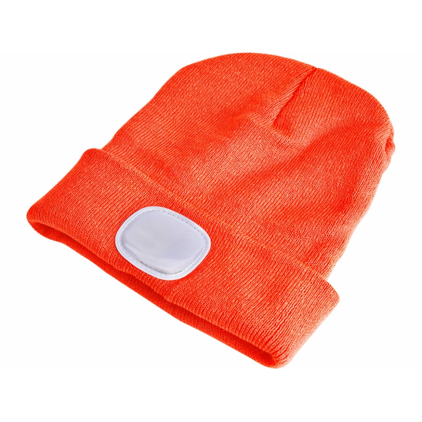 Extol - Mössa med pannlampa och USB-laddning 250 mAh neon orange storlek UNI