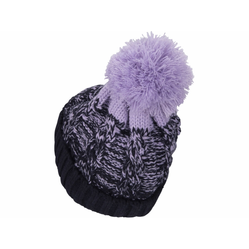 Extol - Mössa med pannlampa och USB-laddning 300 mAh blå/lila med pompom storlek UNI
