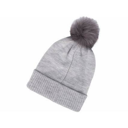 Extol - Mössa med pannlampa och USB-laddning 300 mAh grå med pompom storlek UNI