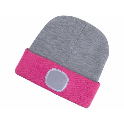 Extol - Mössa med pannlampa och USB-laddning 300 mAh grå/rosa storlek UNI