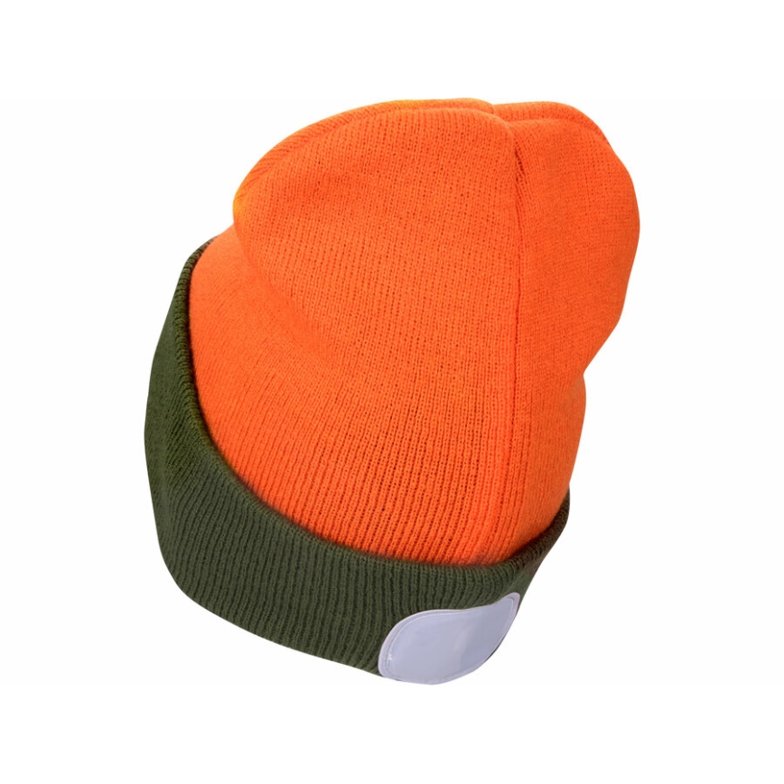 Extol - Mössa med pannlampa och USB-laddning 300 mAh neongul/orange storlek UNI