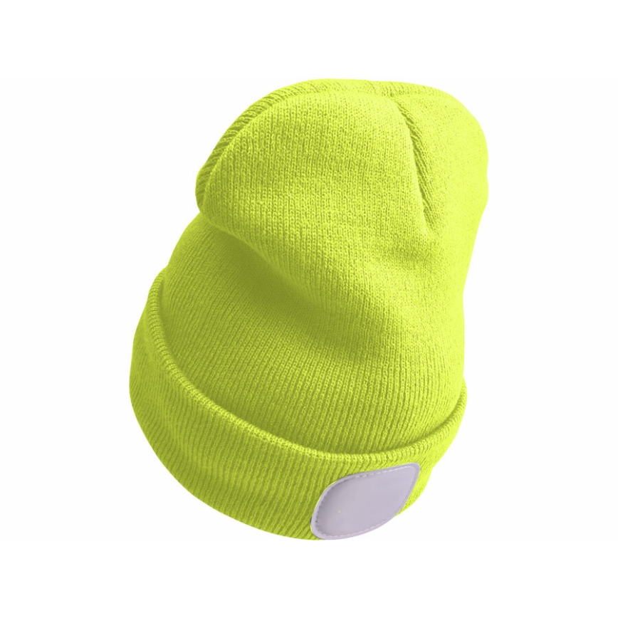 Extol - Mössa med pannlampa och USB-laddning 300 mAh neongul storlek UNI