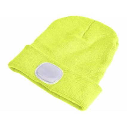 Extol - Mössa med pannlampa och USB-laddning 300 mAh neongul storlek UNI