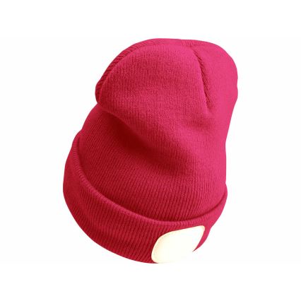 Extol - Mössa med pannlampa och USB-laddning 300 mAh rosa storlek UNI