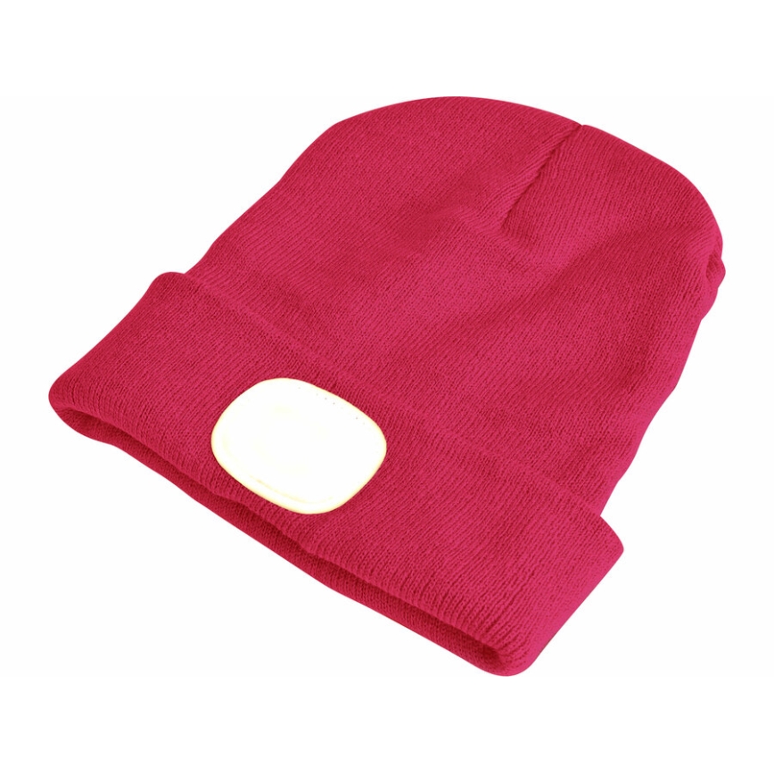 Extol - Mössa med pannlampa och USB-laddning 300 mAh rosa storlek UNI