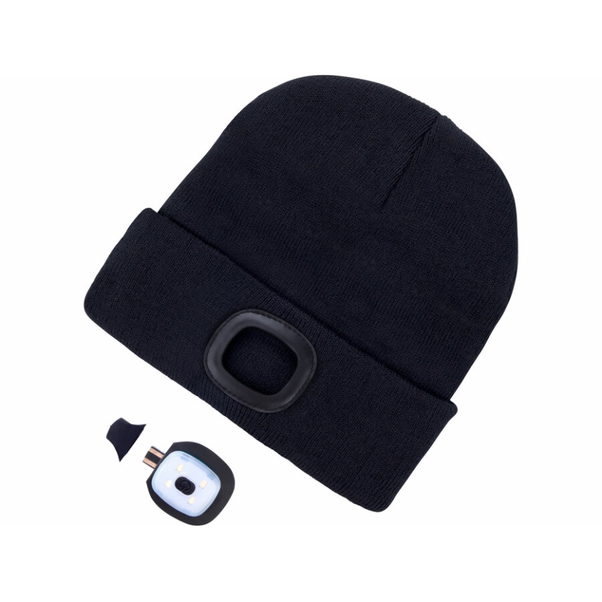Extol - Mössa med pannlampa och USB-laddning 300 mAh svart storlek UNI