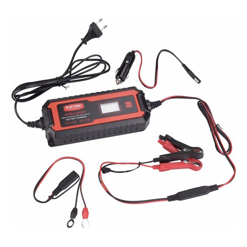 Extol Premium - Bilbatteriladdare 9-stage 6/12V 4A IP65