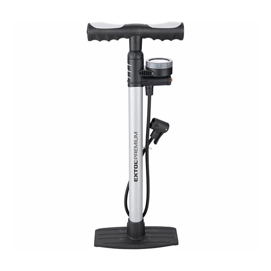 Extol Premium - Cykelpump med manometer och dräneringsventil