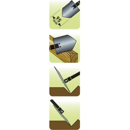 Extol Premium - Fällbar liten spade med hacka 40 cm