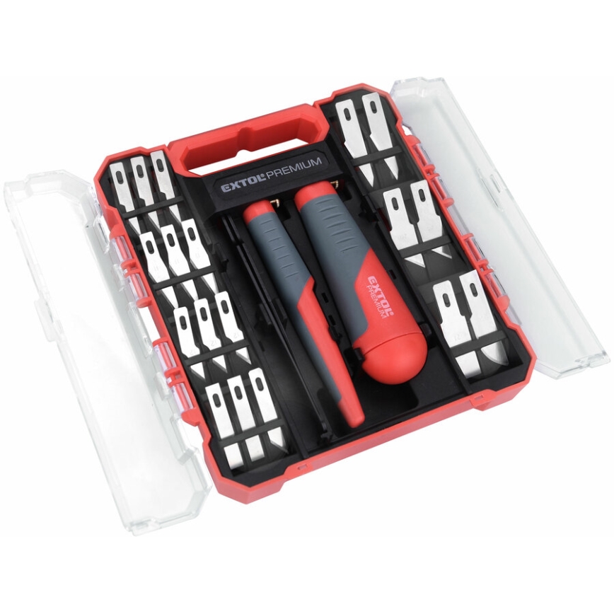 Extol Premium - Kit med täljknivar med pincett 21 delar