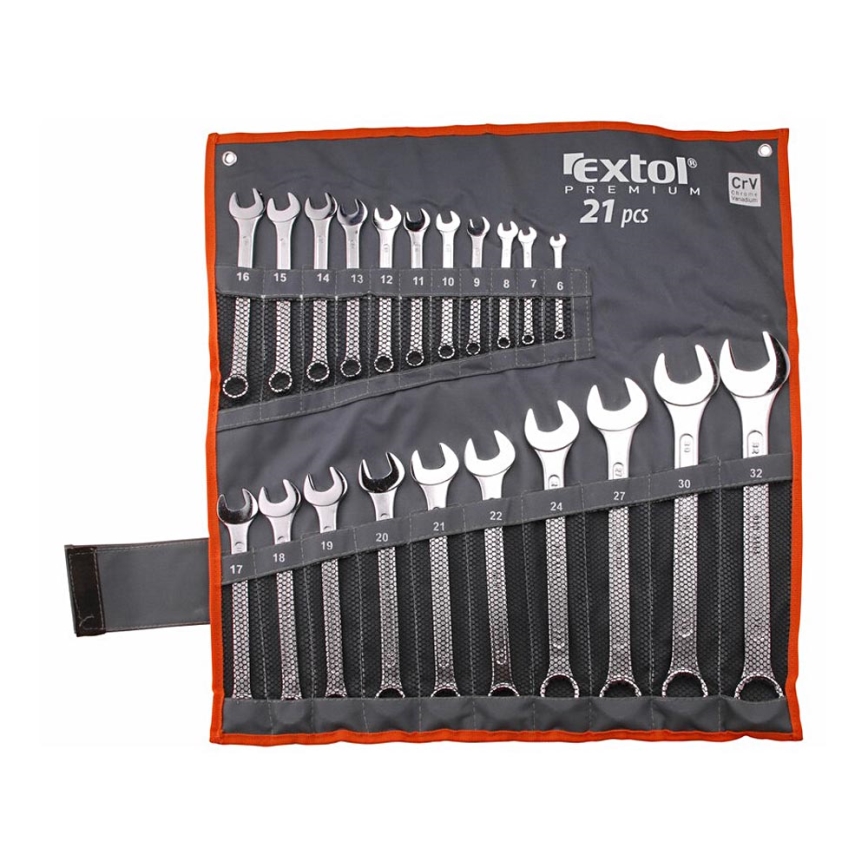 Extol Premium - Kit of open-end wrenches 6-32mm 21 delar