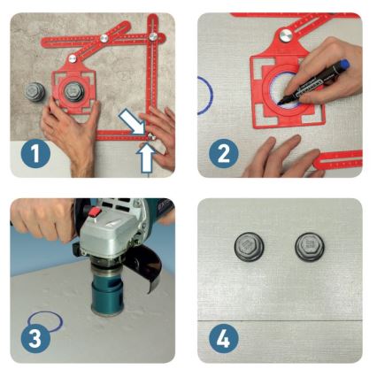 Extol Premium - Metal template för transferring angles and positions with a locator