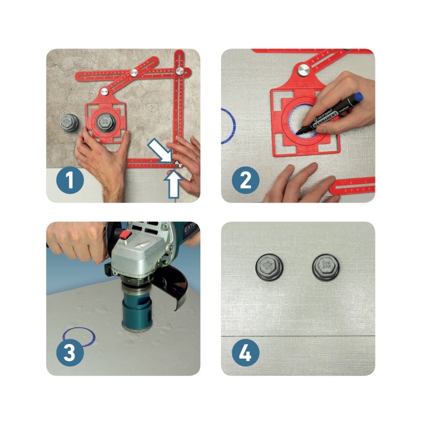 Extol Premium - Metal template för transferring angles and positions with a locator