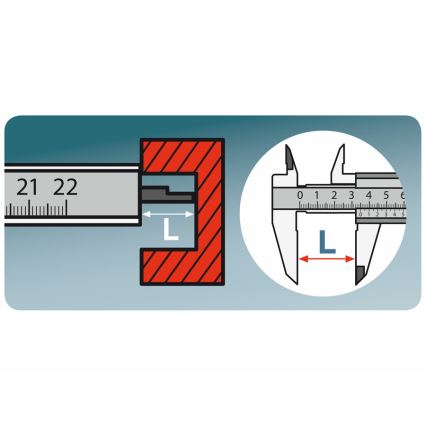Extol Premium - Sliding metall measure 0-150 mm