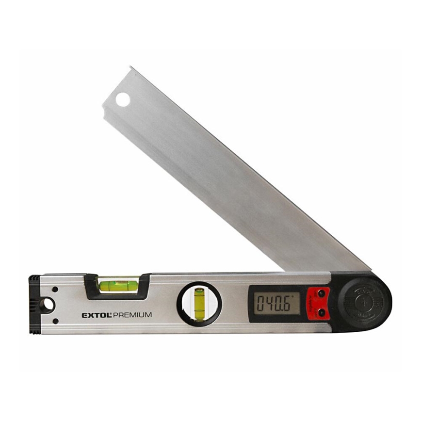 Extol Premium - Vattenpass med digital gradskiva 1xCR2032 305 mm