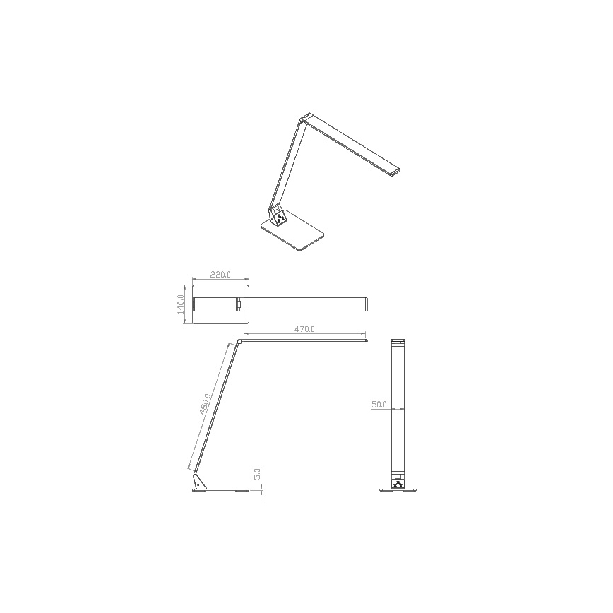 Fabas 3265/30/212 - LED Dimbar bordslampa WASP LED/12W/230V 3000/4000/5000K matt krom