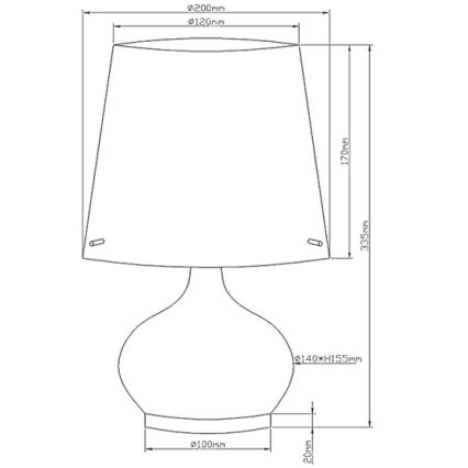 Fabas Luce 2533-34-102 - Bordslampa ADE 1xG9/25W/230V + 1xE14/60W