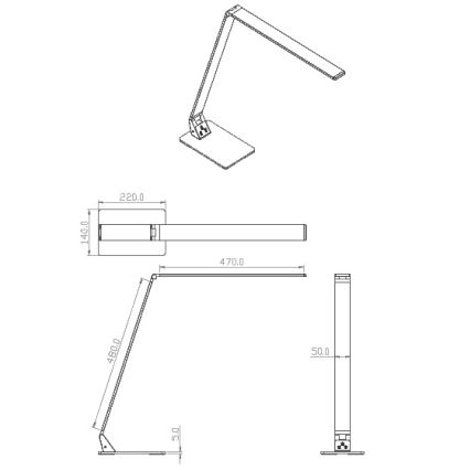Fabas Luce 3265-30-101 - LED Dimbar bordslampa WASP LED/12W/230V 3000/4000/5000K svart