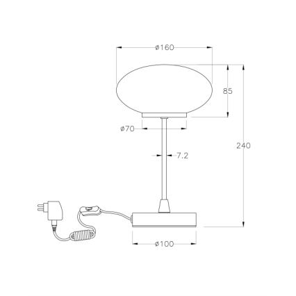 Fabas Luce 3339-30-178 - LED Dimbar bordslampa med touch JAP LED/5W/230V matt krom
