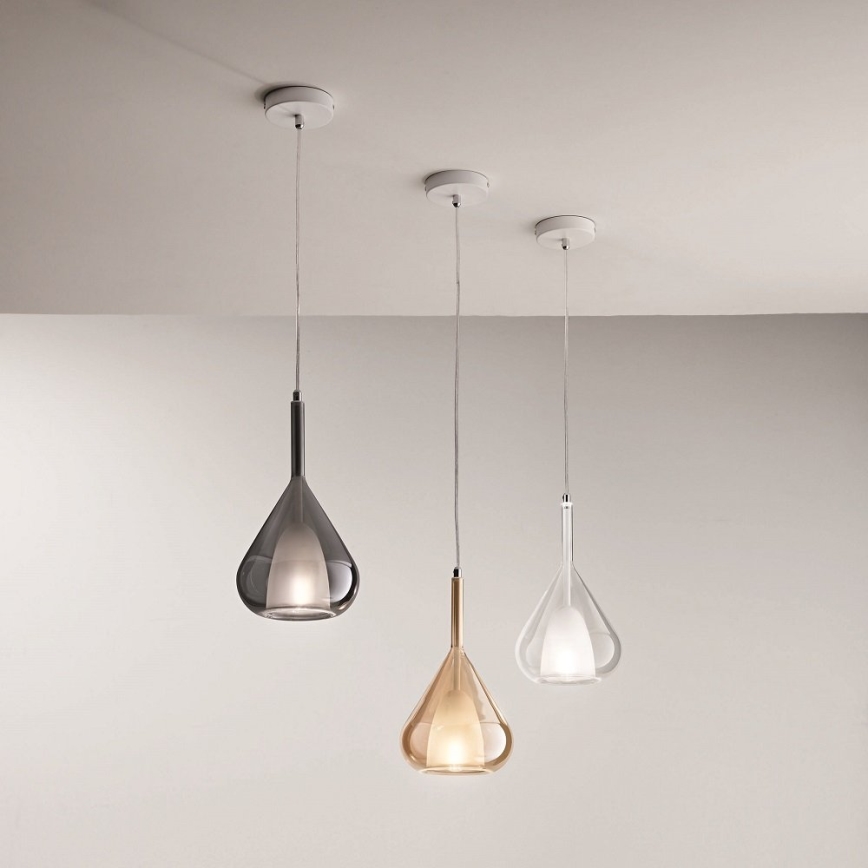 Fabas Luce 3481-40-126 - Ljuskrona med textilsladd LILA 1xE27/40W/230V grå