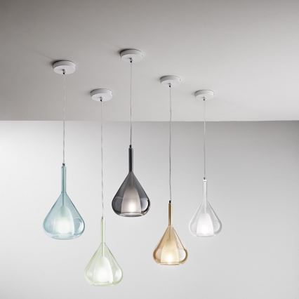 Fabas Luce 3481-40-126 - Ljuskrona med textilsladd LILA 1xE27/40W/230V grå