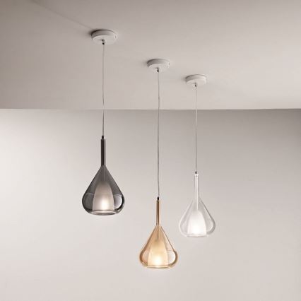 Fabas Luce 3481-40-241 - Ljuskrona med textilsladd LILA 1xE27/40W/230V genomskinlig
