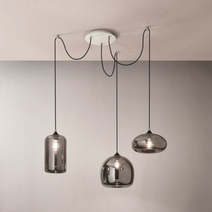 Fabas Luce 3496-47-126 - Ljuskrona med textilsladd FIONA 3xE27/60W/230V