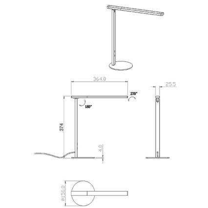 Fabas Luce 3550-30-102 - LED Dimbar bordslampa IDEAL LED/10W/230V 3000-6000K vit