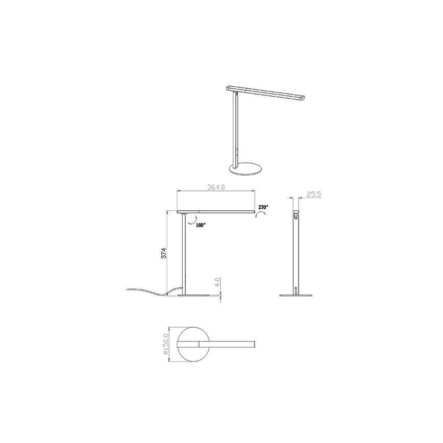 Fabas Luce 3550-30-102 - LED Dimbar bordslampa IDEAL LED/10W/230V 3000-6000K vit